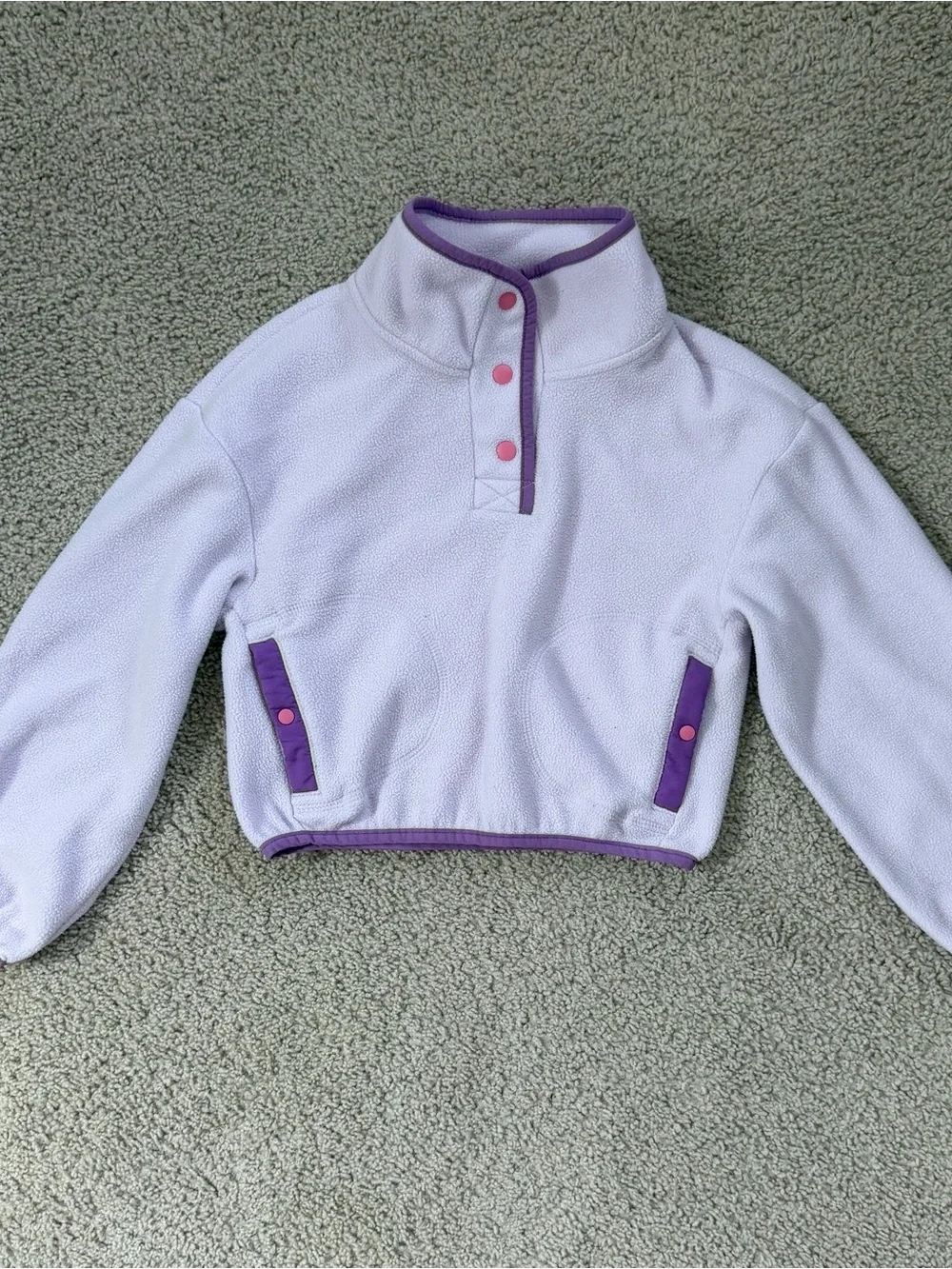 Old navy Girls' Lavender Fleece Pullover with Purple Trim size small